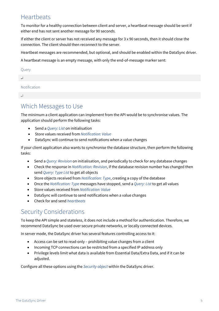 Preview thumbnail of page 5 of the DataSync Driver Manual PDF document.